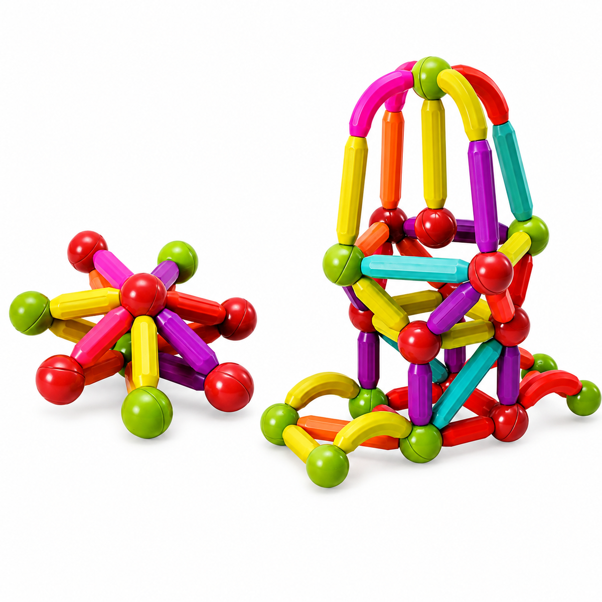 Magnetic Building Sticks & Balls – 84 Pieces