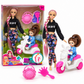 Beigirl Mother & Daughter Scooter Set - Floral Trousers