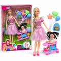 Beigirl Mother & Daughter Doll Set with Baby Walker