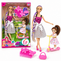 Beigirl Mother & Daughter Scooter Set - Polka Dot Dress