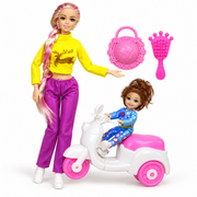 Beigirl Mother & Daughter Scooter Set - Yellow Top out of box