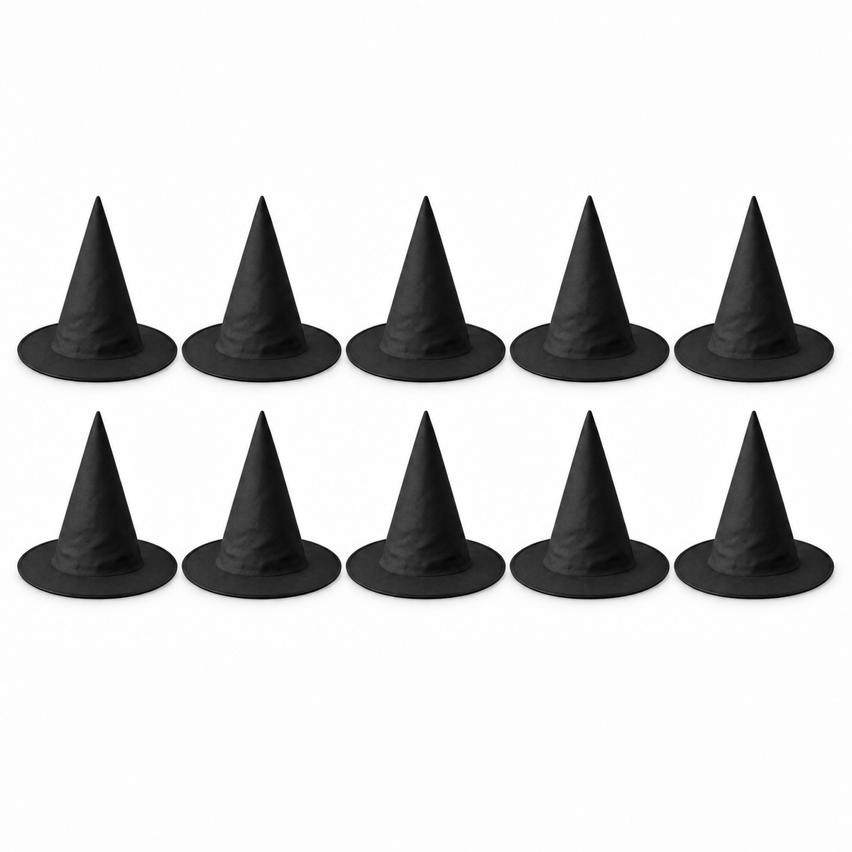 Classic Black Witch Hats - Party Pack of 10