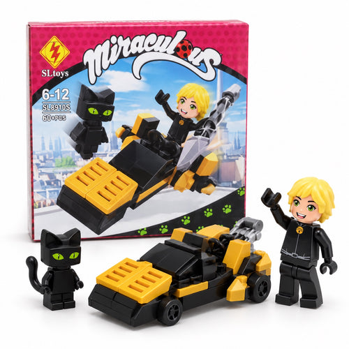 Miraculous Black & Yellow Hero Vehicle Building Set – 60+ Pieces