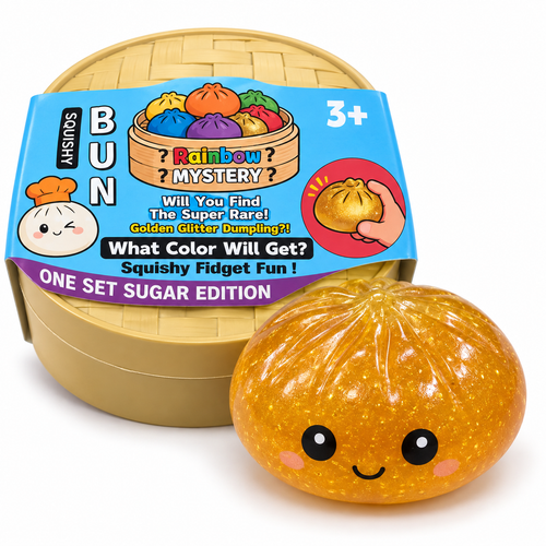Dumpling Squishy – Rainbow Mystery Bun Glitter, Random Colors — alternate view