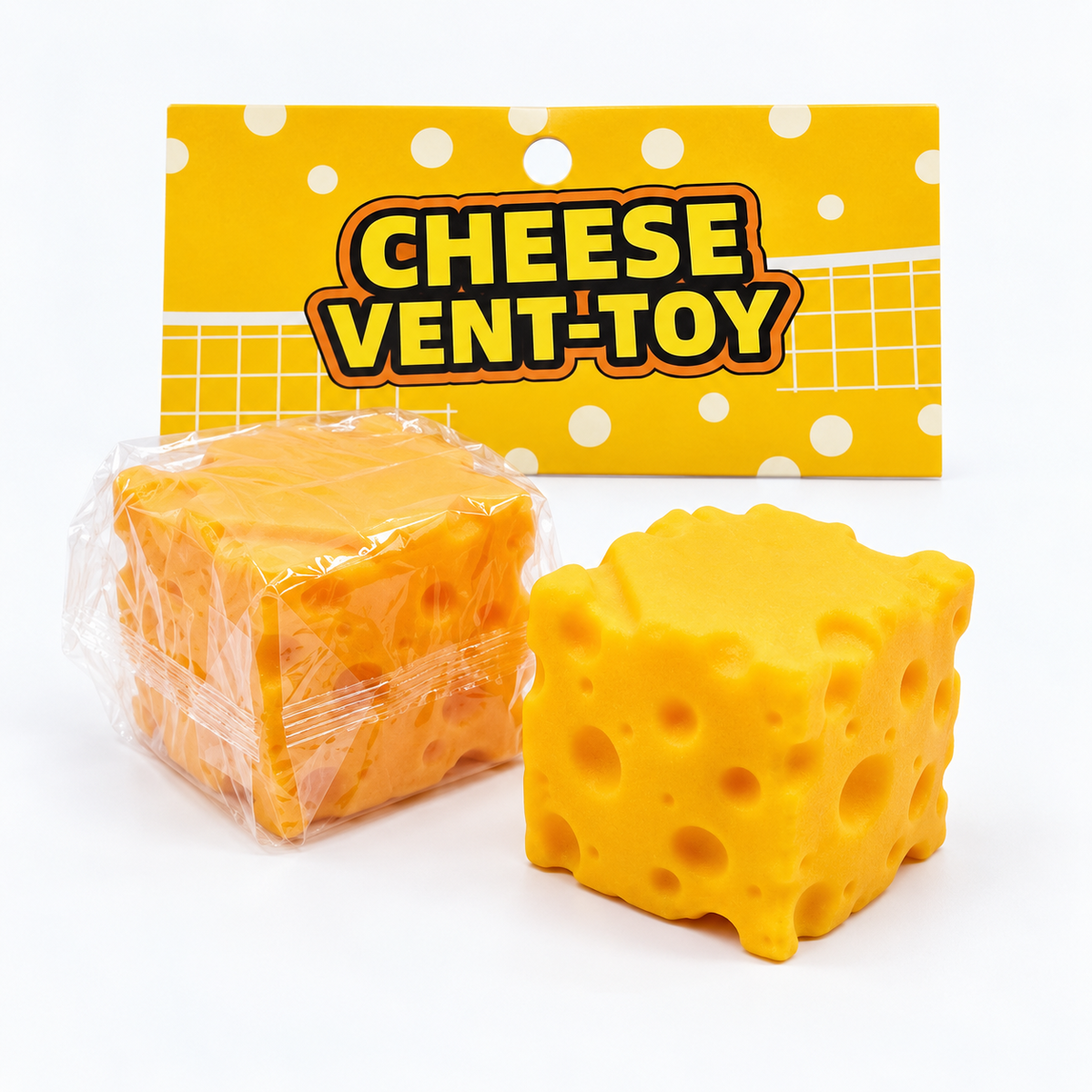 Cheese vent squishy toy with packaging
