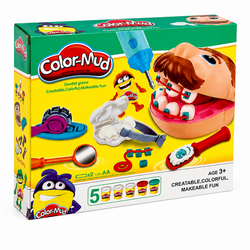 Color-Mud Dentist Modeling Compound Play Set with 5 Colors