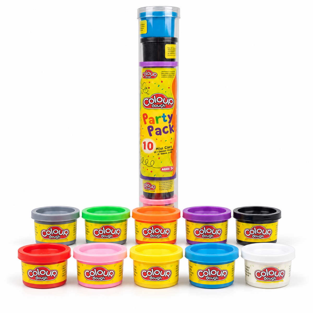 Slime party pack with ten mini tubs in assorted colors