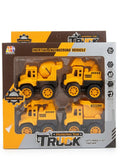 4-Piece Construction Truck Toy Set