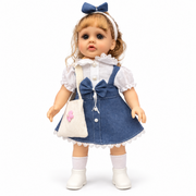 Cufan Denim Dress Doll with Shoulder Bag