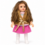 Cufan Pretty Girl Doll with Faux Fur Vest with packaging