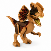 Brown dinosaur building blocks figure