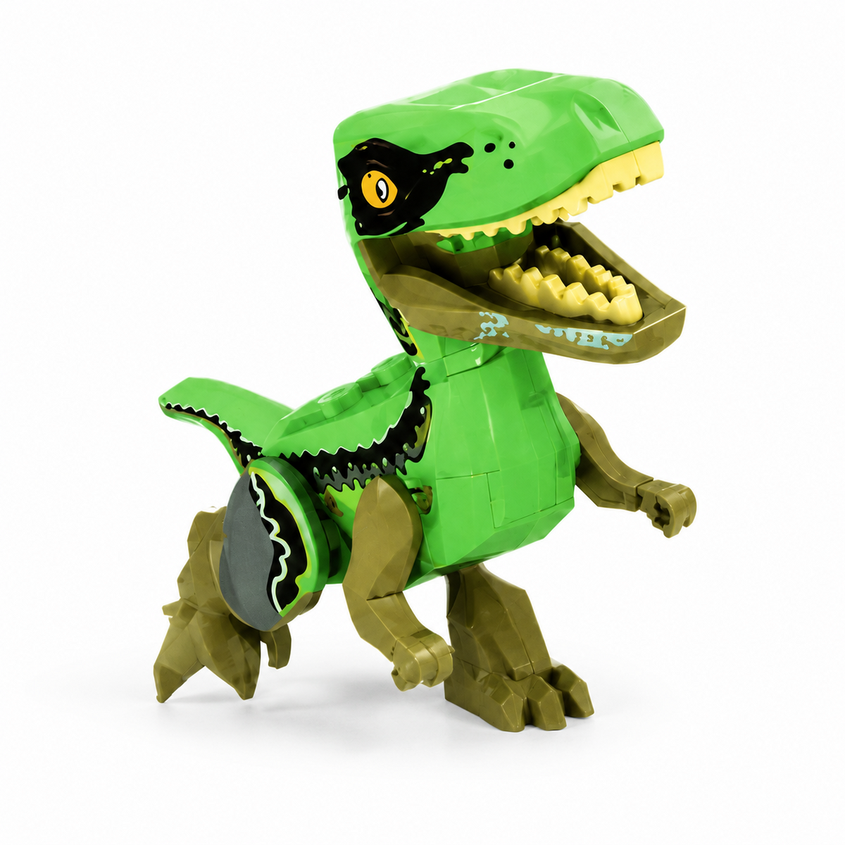 Green dinosaur building blocks figure