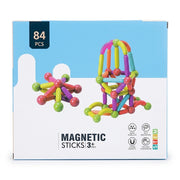 Magnetic Building Sticks & Balls – 84 Pieces