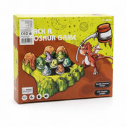 Whack-a-dinosaur game retail box showing LED display and double hammer design