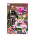 Fashion Doll & Baby Scooter Playset with Hair Accessories