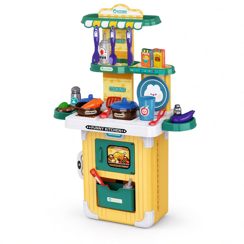 Funny Kitchen Compact Pretend Play Set – Yellow and Green
