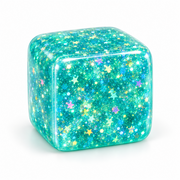 Turquoise Glitter Squishy Cube
