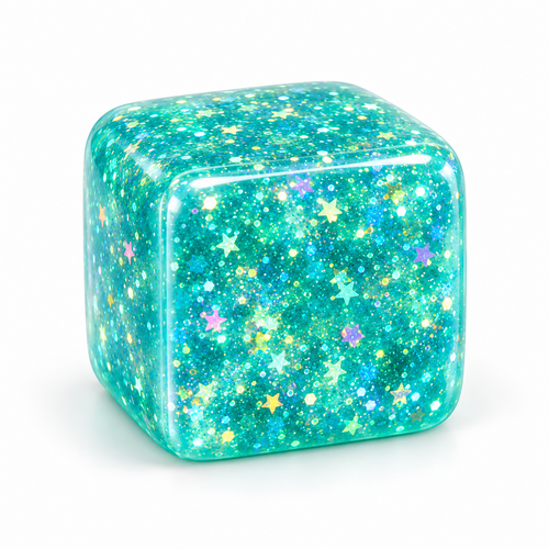 Glitter Squishy Cube — alternate view