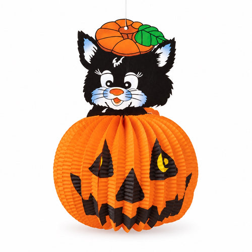 Halloween Cat & Pumpkin Hanging Decoration