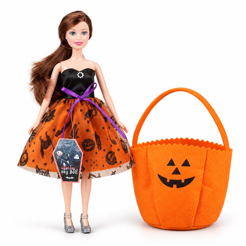 Halloween Fashion Doll with Pumpkin Trick-or-Treat Bag