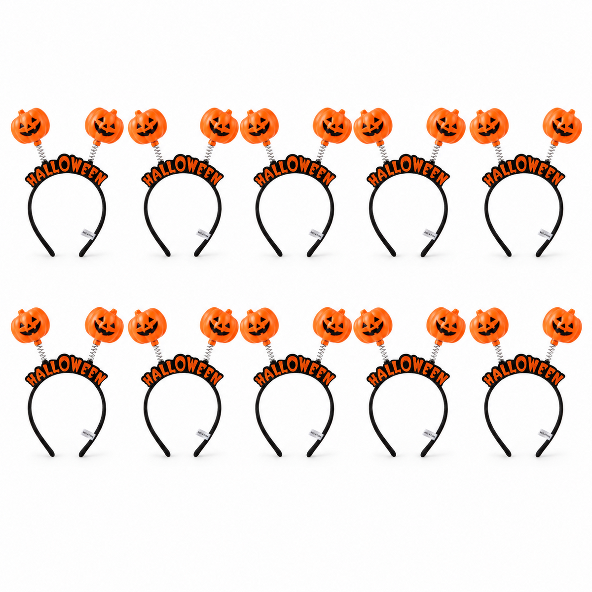 Pumpkin Spring Headbands - Halloween Party Pack of 10