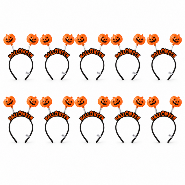 Pumpkin Spring Headbands - Halloween Party Pack of 10