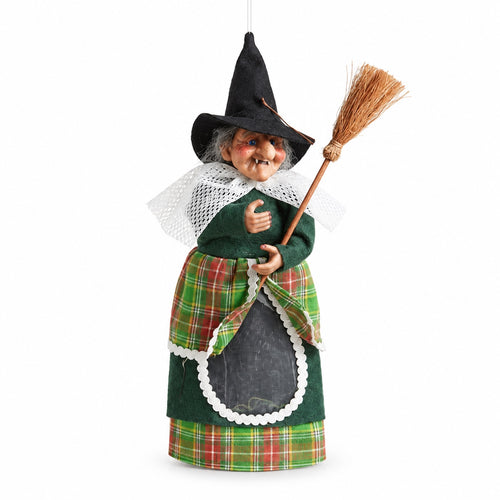 Hanging Witch Doll with Broom – Halloween Decoration