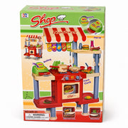 Kids kitchen and fast-food shop pretend play set in retail box