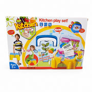 Kids kitchen play set and chair with lights and sounds in retail box
