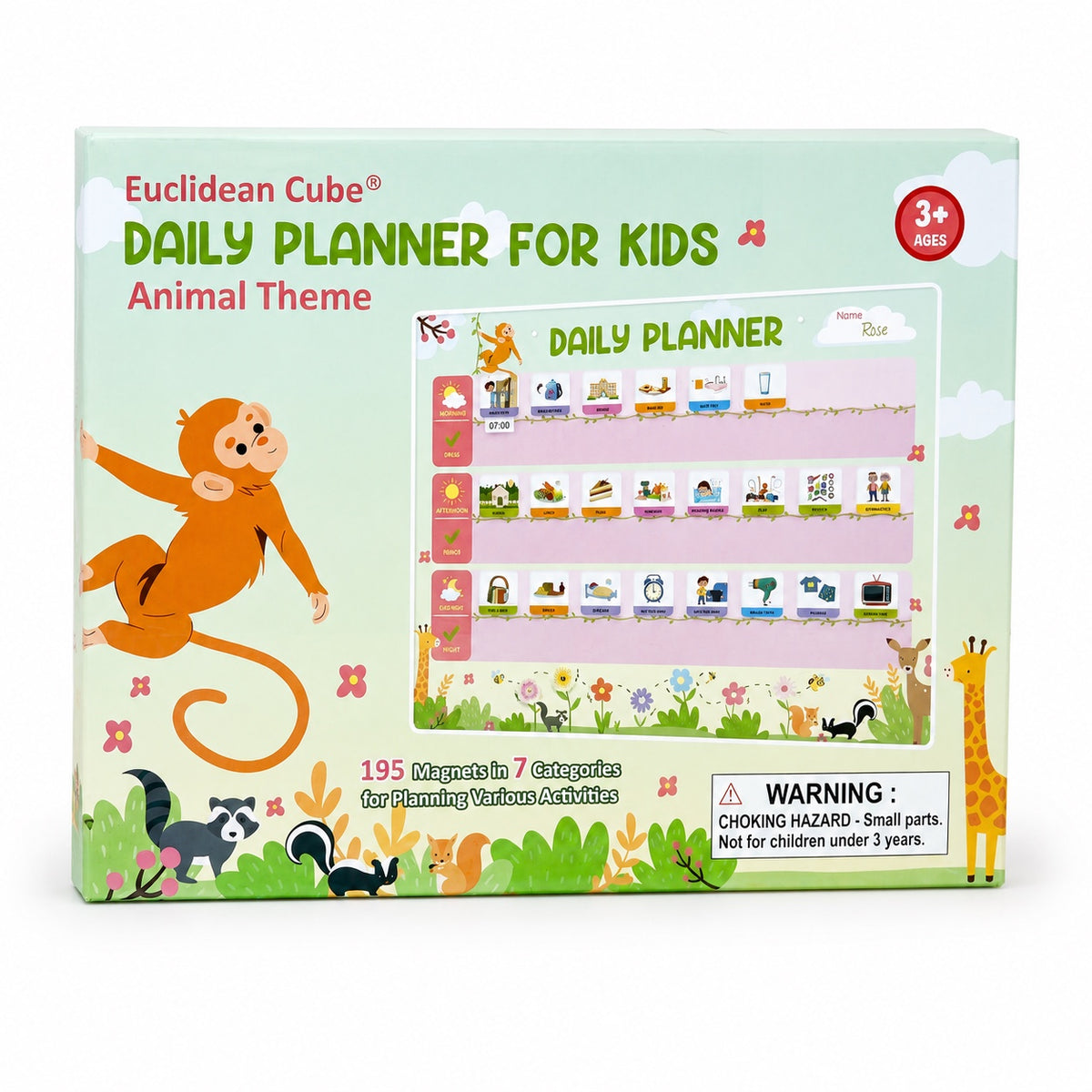 Euclidean Cube daily planner for kids animal theme packaging