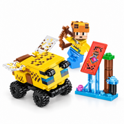 LB MyWorld yellow bee-themed block vehicle, character with bow and scenery – 101-piece set