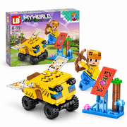 LB MyWorld LB4073 yellow vehicle building blocks packaging – 101 pieces, ages 6–19