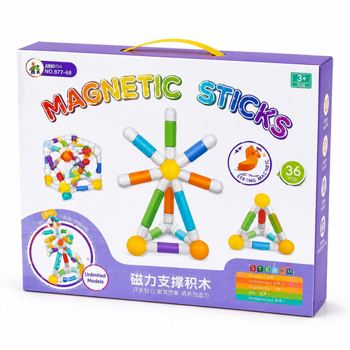 Magnetic Sticks Building Set – 36 Pieces