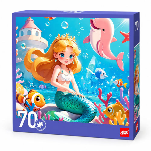 Mermaid and Dolphin Jigsaw Puzzle – 70 Pieces