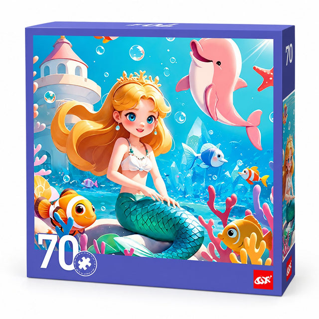 Mermaid and Dolphin Jigsaw Puzzle – 70 Pieces