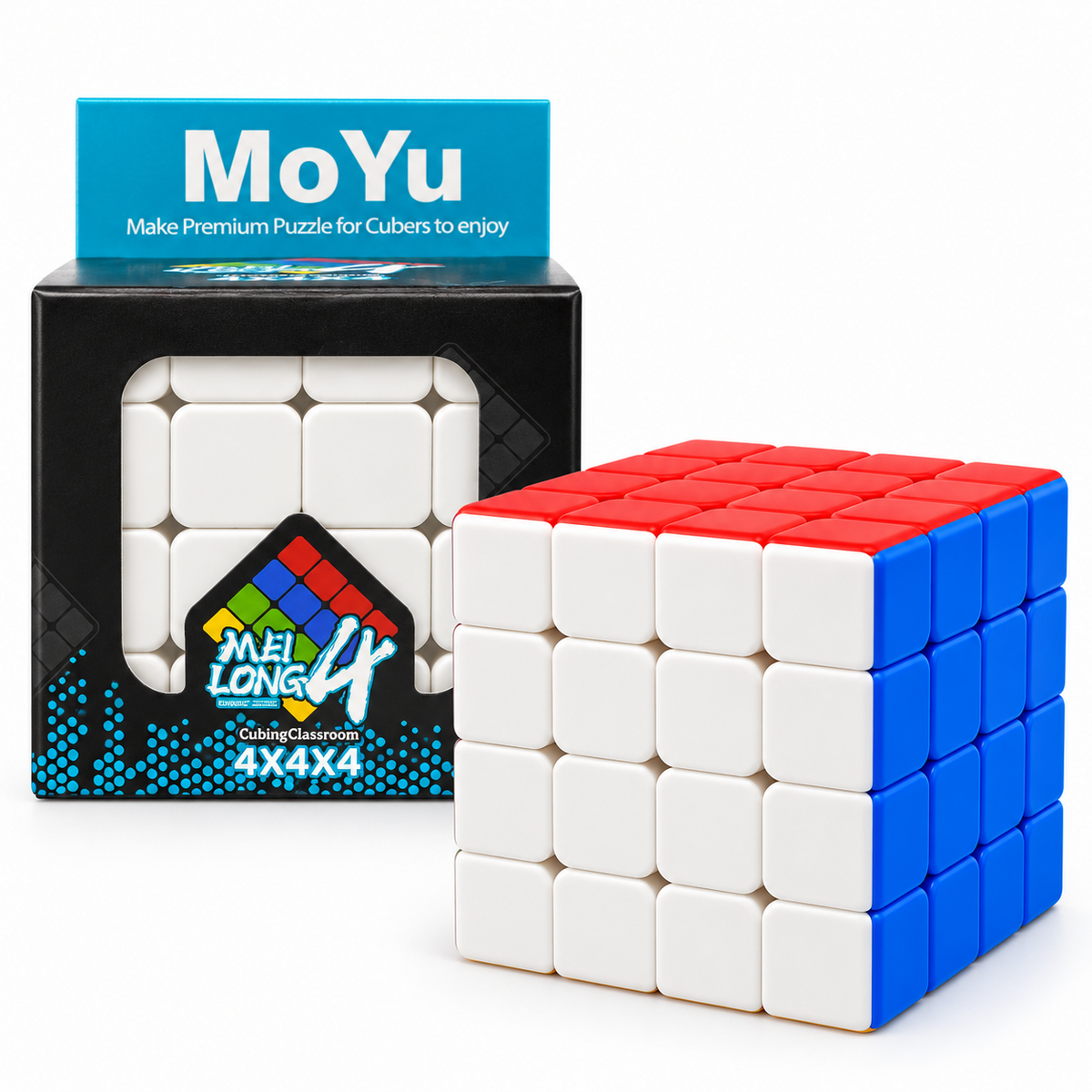 MoYu MeiLong 4x4 multicolour puzzle speed cube with Cubing Classroom box