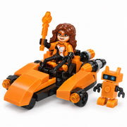 Orange hero vehicle building blocks with figure and companion