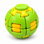 Green and Yellow Press and Spin Fidget Ball