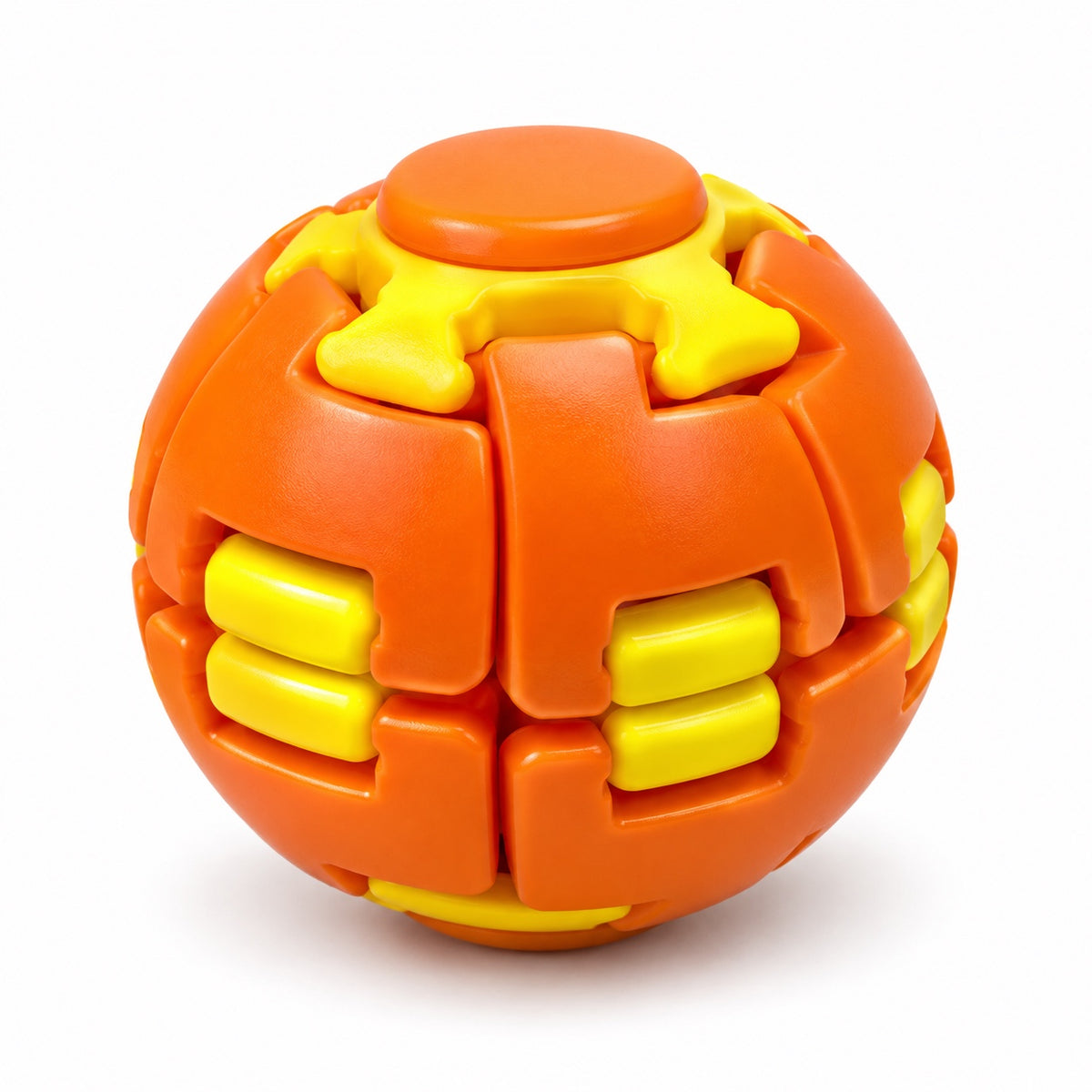 Orange and Yellow Press and Spin Fidget Ball
