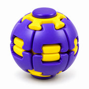 Purple and Yellow Press and Spin Fidget Ball