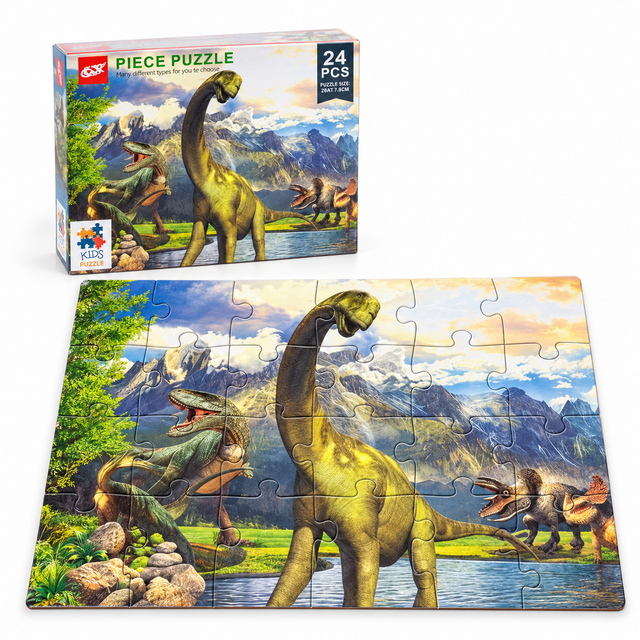 Dinosaur Lake Scene Jigsaw Puzzle – 24 Pieces