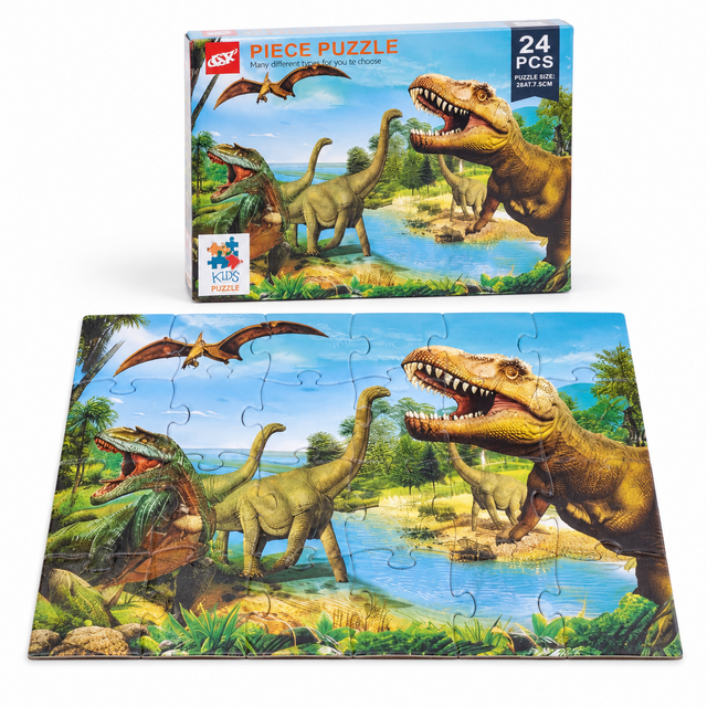 T-Rex River Scene Jigsaw Puzzle – 24 Pieces
