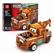 Racing Car brown tow truck building blocks set, model HB5005