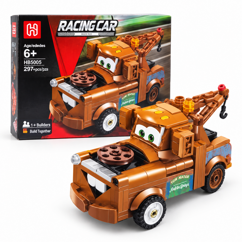 Racing Car Tow Truck Building Blocks Set – 297 Pieces