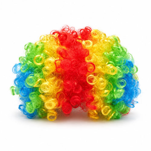 Curly Costume Wig – Black, Rainbow or White — alternate view