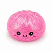 Pink glitter Rainbow Mystery Bun squishy toy