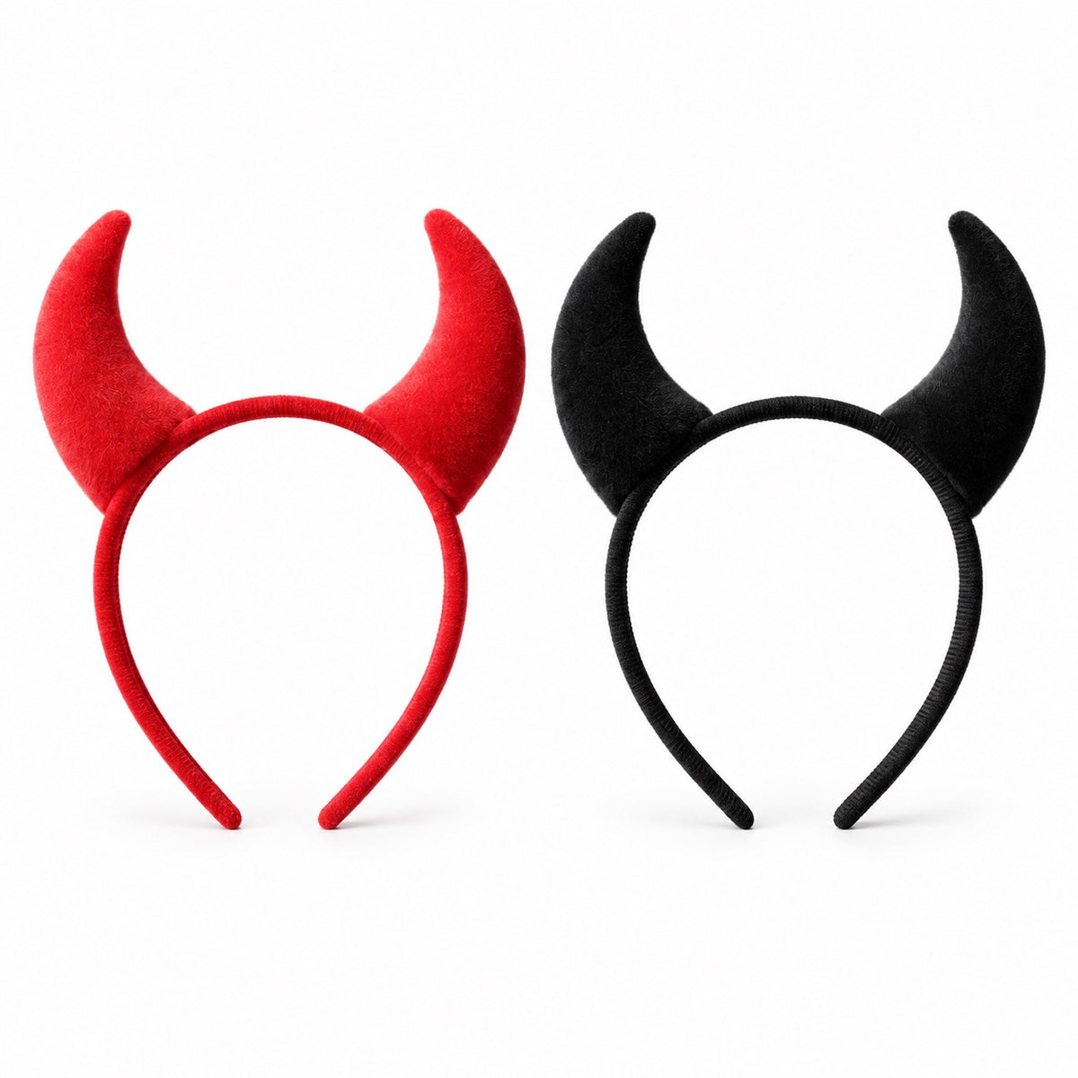 Red and black devil horns Halloween headbands