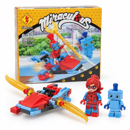 Miraculous Red & Blue Hero Vehicle Building Set – 53 Pieces