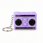 Purple retro radio voice recorder keychain