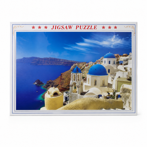 Santorini Jigsaw Puzzle – Blue Domes & Aegean Sea